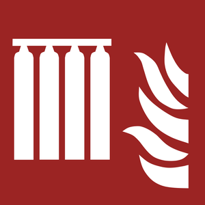 Pictogramme Batterie fixe d'extinction d'incendie ISO 7010 F008
