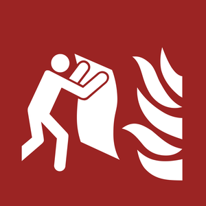 Panneau protection incendie couverture anti-feu ISO 7010 F016