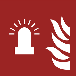 Pictogramme Feu clignotant d'alarme incendie ISO 7010 F018