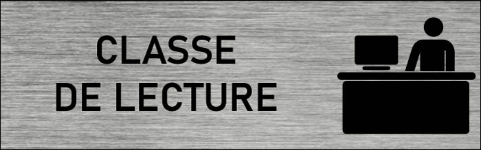 Plaque de porte Classe de lecture