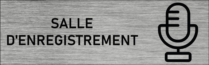 Plaque de porte Salle d'enregistrement