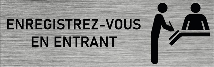 Plaque de porte Enregistrez-vous en entrant