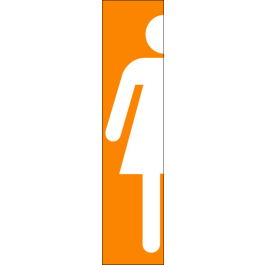 STICKER Toilette femme fond jaune foncé