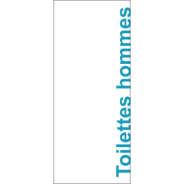 STICKER Toilettes hommes modèle texte bleu clair