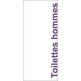 STICKER Toilettes hommes modèle texte violet