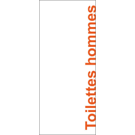 STICKER Toilettes hommes modèle texte rouge
