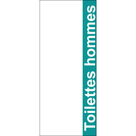 STICKER Toilettes hommes modèle texte fond bleu vert