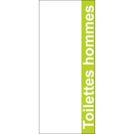 STICKER Toilettes hommes modèle texte fond vert clair