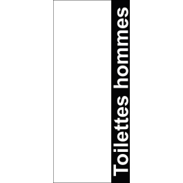 STICKER Toilettes hommes modèle texte fond noir