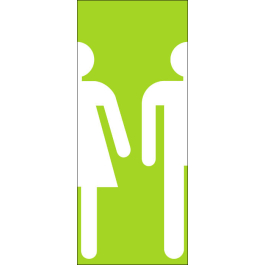 STICKER Toilette femme-homme fond vert clair