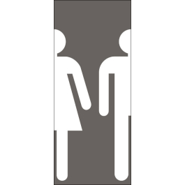 STICKER Toilette femme-homme fond gris