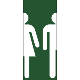 STICKER Toilette femme-homme fond vert