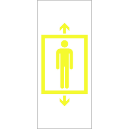 STICKER ascenseur-solo jaune