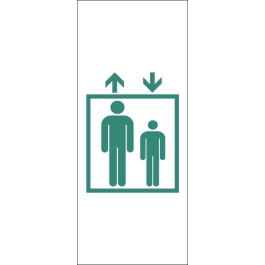 STICKER ascenseur homme enfant bleu vert
