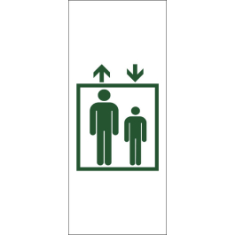 STICKER ascenseur homme enfant vert
