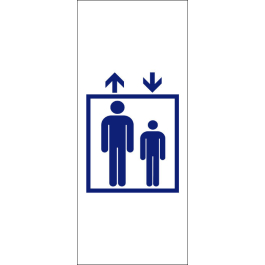 STICKER ascenseur homme enfant bleu