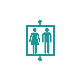STICKER ascenseur-couple bleu vert