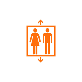 STICKER orange ascenseur-couple