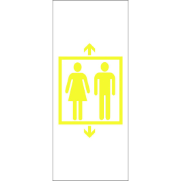 STICKER ascenseur-couple jaune