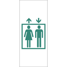 STICKER bleu vert ascenseur homme femme