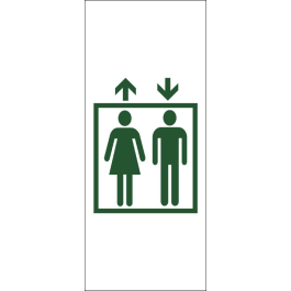 STICKER ascenseur homme femme vert