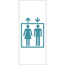 STICKER ascenseur homme femme bleu vert