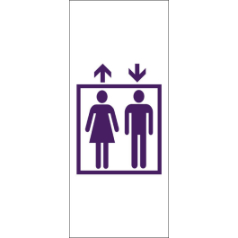 STICKER ascenseur homme femme violet