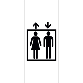 STICKER ascenseur homme femme noir
