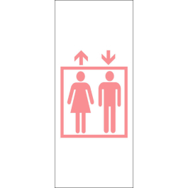 STICKER ascenseur homme femme rose