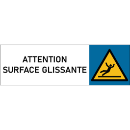 Plaque de porte classique Attention Surface glissante