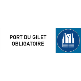 Plaque de porte classique Port du gilet obligatoire