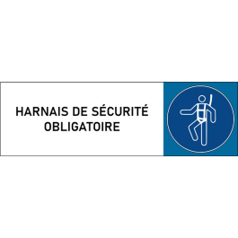 Plaque de porte classique Harnais de sécurité obligatoire