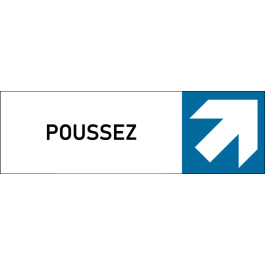 Plaque de porte rectangle classique Poussez