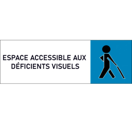 Plaque de porte classique Espace accessible aux déficients visuels