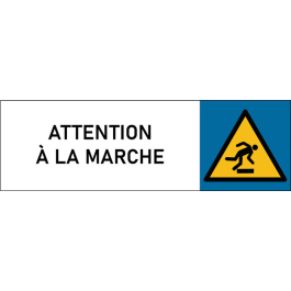 Plaque de porte classique Attention à la marche