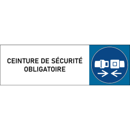 Plaque de porte classique Ceinture de sécurité obligatoire