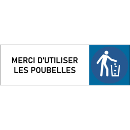 Plaque de porte classique Merci d'utiliser les poubelles