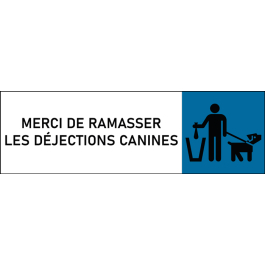 Plaque de porte classique Merci de ramasser les déjections canines