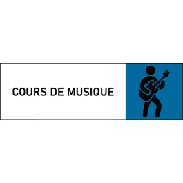 Plaque de porte classique Cours de musique