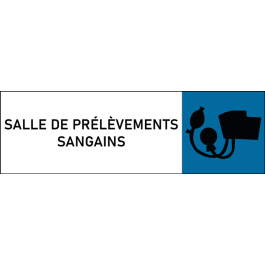 Plaque de porte classique Salle de prélèvements sanguins