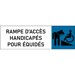 Plaque de porte classique Rampe d'accès handicapés pour équidés