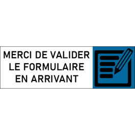 Plaque de porte classique Merci de valider le formulaire en arrivant