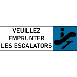 Plaque de porte classique Veuillez emprunter les escalators