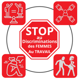 Affiche de Sensibilisation "STOP Discrimination des Femmes au Travail" – Affirmez l'Engagement Égali