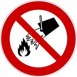 Pictogramme interdit d'éteindre avec de l´eau