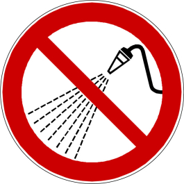 Pictogramme interdit d'asperger avec de l'eau