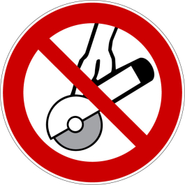 Pictogramme interdit  d' utiliser avec une meuleuse portative
