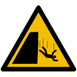 "Pictogramme Risque de Chute de Hauteur - Signalisation de Sécurité Haute Visibilité et Prévention E