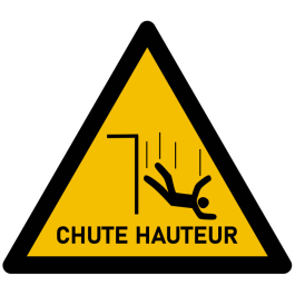 "Pictogramme Risque Chute de Hauteur – Sécurité Essentielle pour Zones à Risque – Durable et Visible