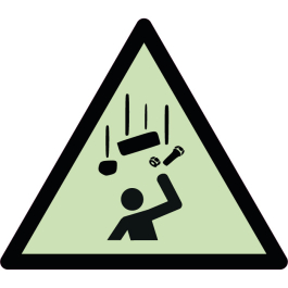 Panneau de danger chute d'objets photoluminescent